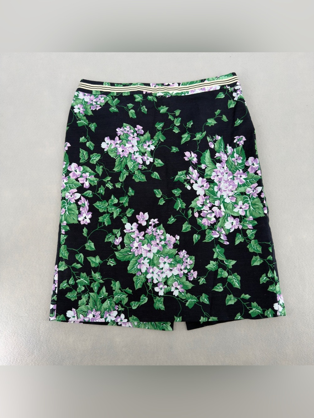 Talbots Oprah Magazine Collection Black Floral Knee Length Pencil Skirt Sz 8P